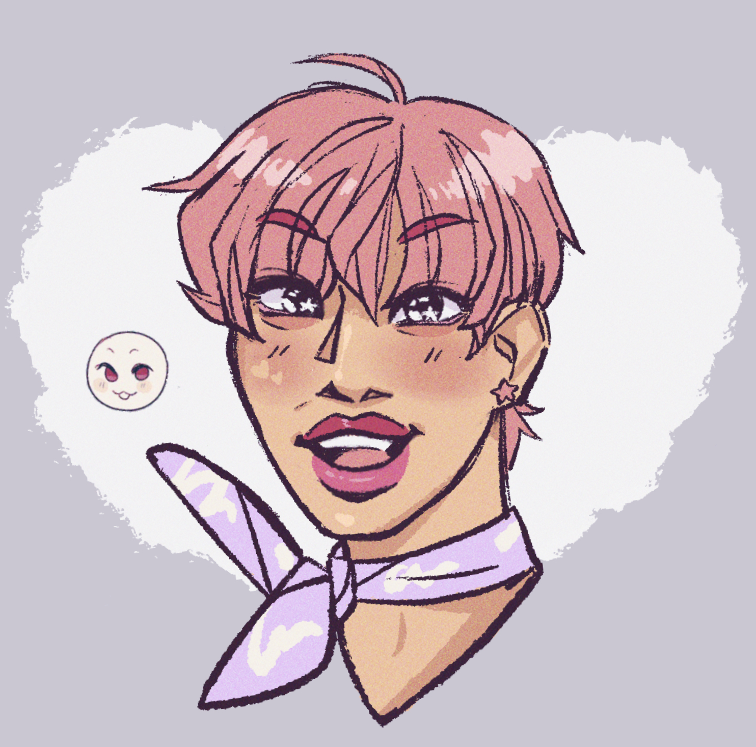 Art of Park Seonghwa from ATEEZ. A bust drawing of him smiling sweetly.